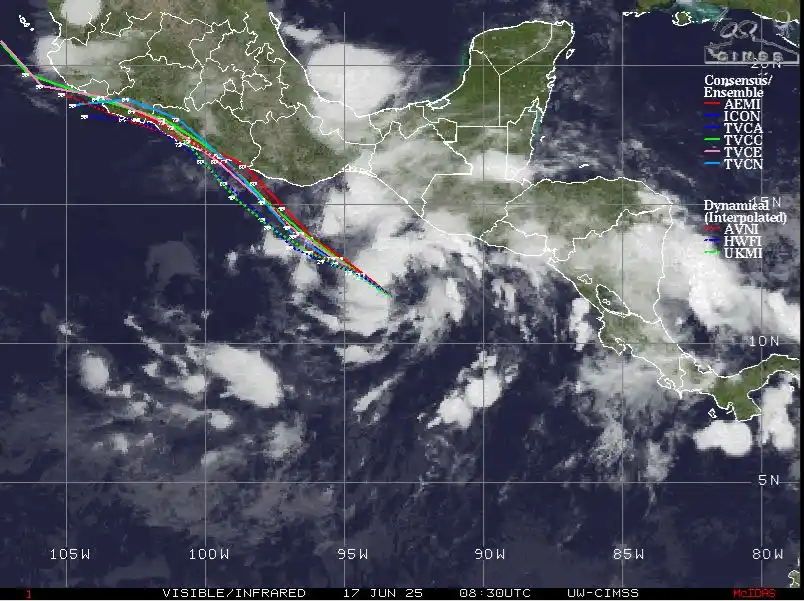 Image from MeteoInfo: 📍🌀 Durante la pasada noche y madrugada, el Potencial Ciclón Tropical...