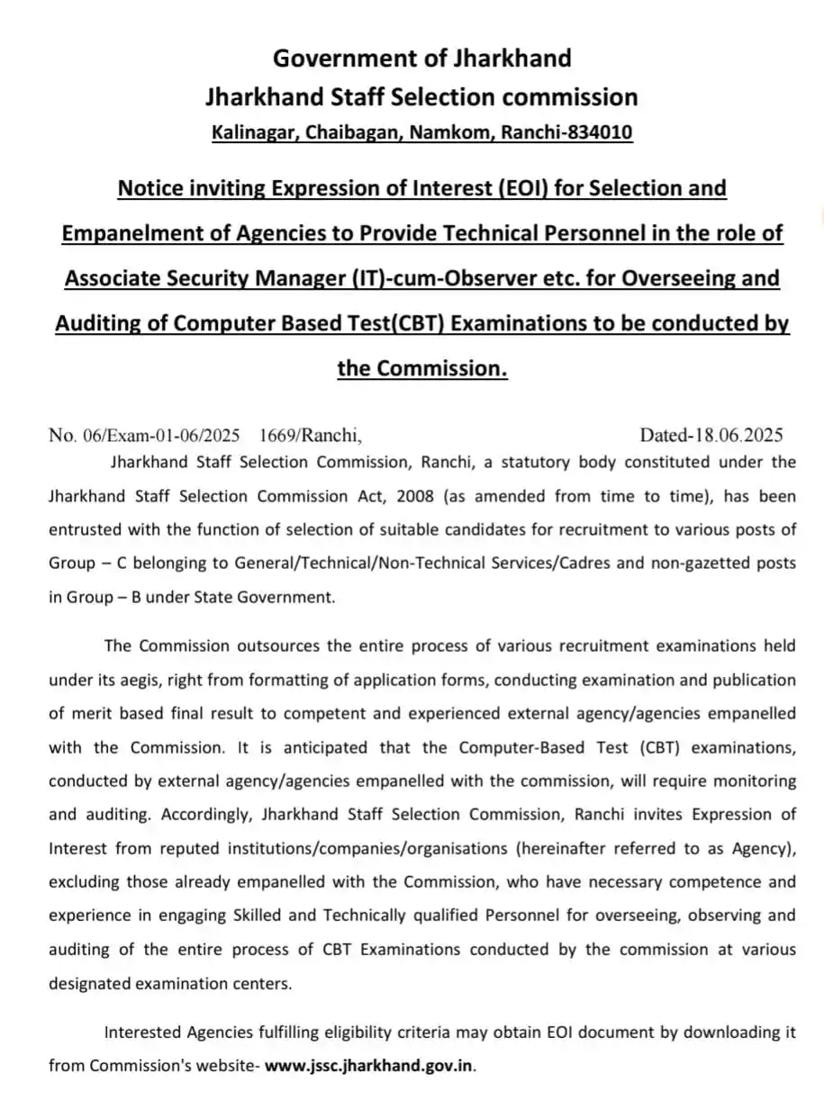 Jharkhand Jobs Alert (Official) post