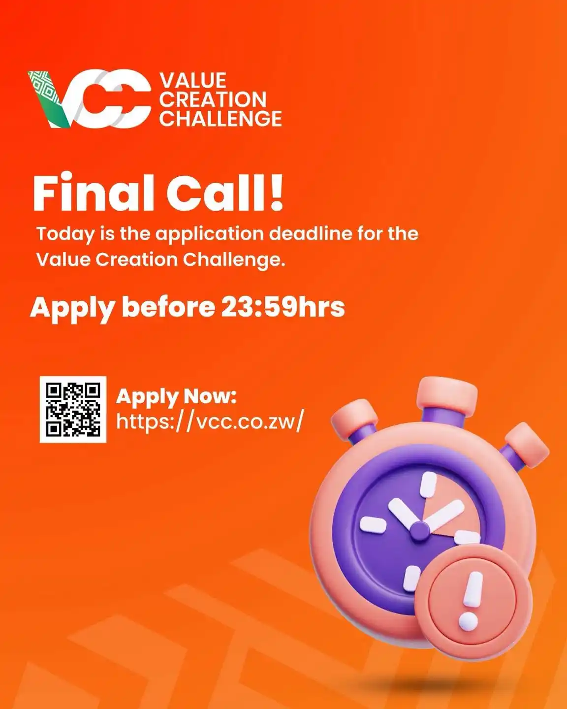 Image from The Youth Envoy TV: 🚨 LAST CHANCE!  Applications for VCC5 close TODAY at 23:59hrs! Don’t ...