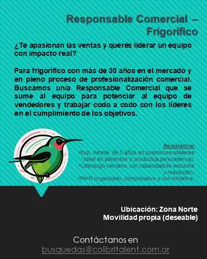 Image from Ofertas Laborales: Responsable Comercial – Frigorífico Ubicación: Polvorines /Modalidad:...