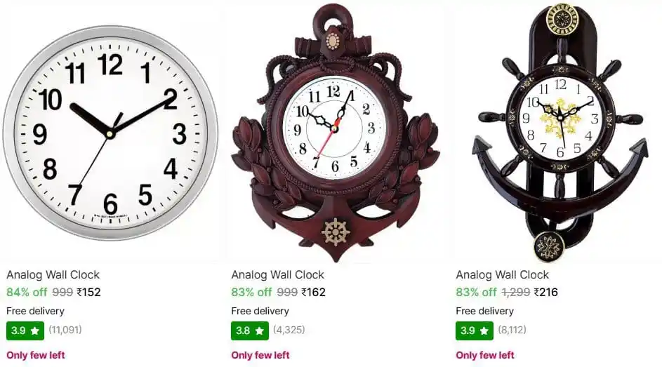 Image from Loot Deals AK™: Shopsy Today Loot Deals 💥💥 Wall Clocks From @₹151 👉Link : https:...