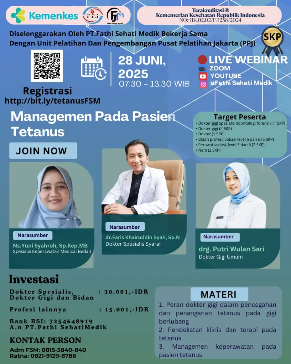 Image from Pemburu SKP Kemenkes: *SKP PEGMAS & WEBINAR* *Webinar Nasional : Managemen Pasien Tetanus* ...