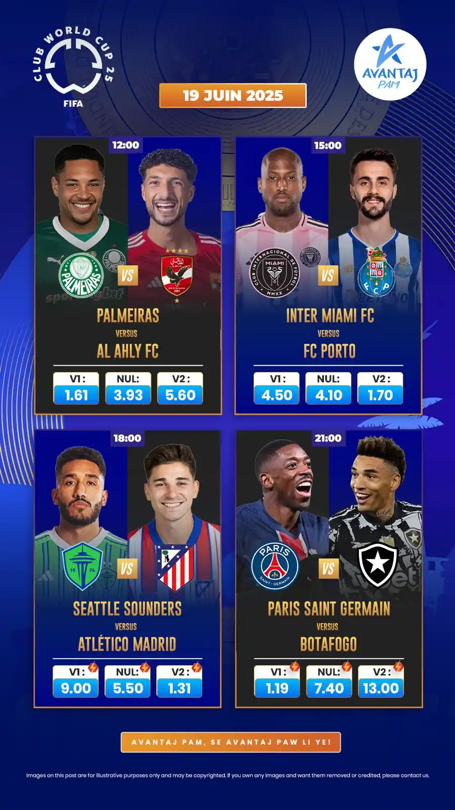 Image from Infos Partage: TOP MATCH FOUTBOL POU JOUNEN 19 JEN 2025 Pa bliye fè fich ou chak jou...