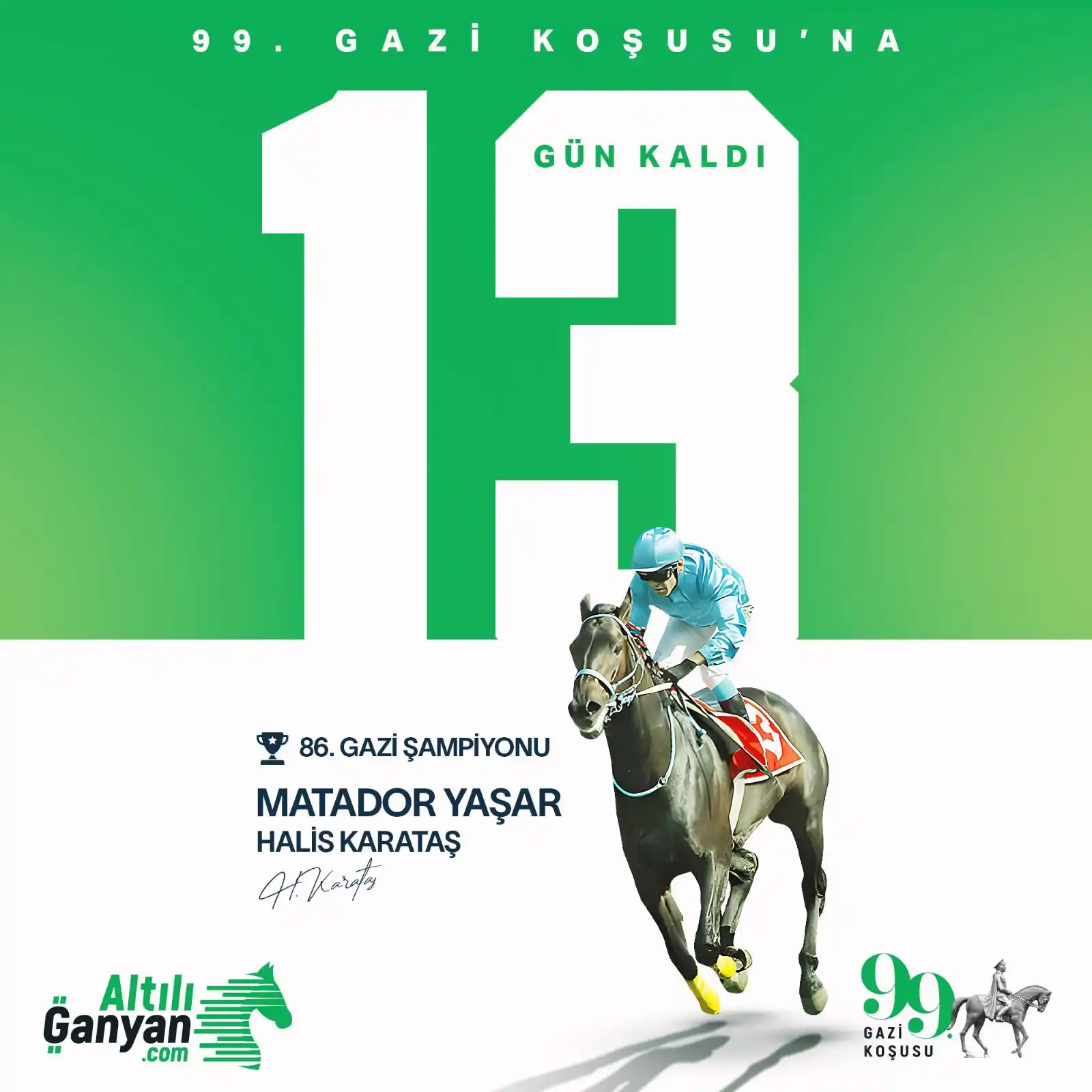 Image from AltılıGanyan.com: 🇹🇷 KOŞULARIN ŞAHI, CUMHURİYET’İN MİRASI! 🏆 99. GAZİ KOŞUSU 29 HAZİ...