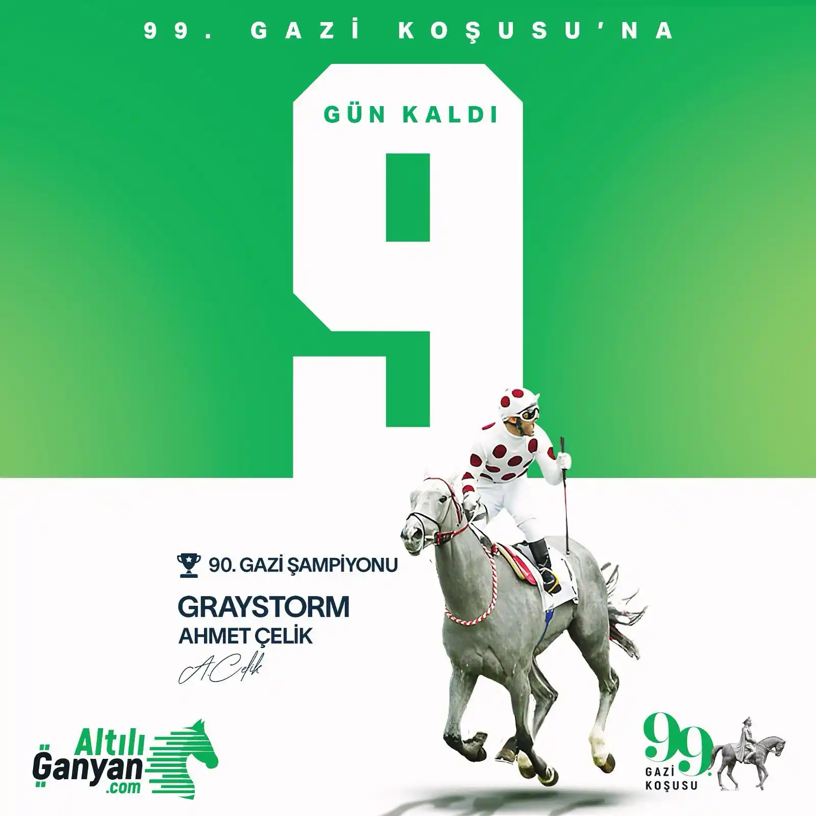 Image from AltılıGanyan.com: 🇹🇷 KOŞULARIN ŞAHI, CUMHURİYET’İN MİRASI!  🏆 99. GAZİ KOŞUSU 29 HAZİ...