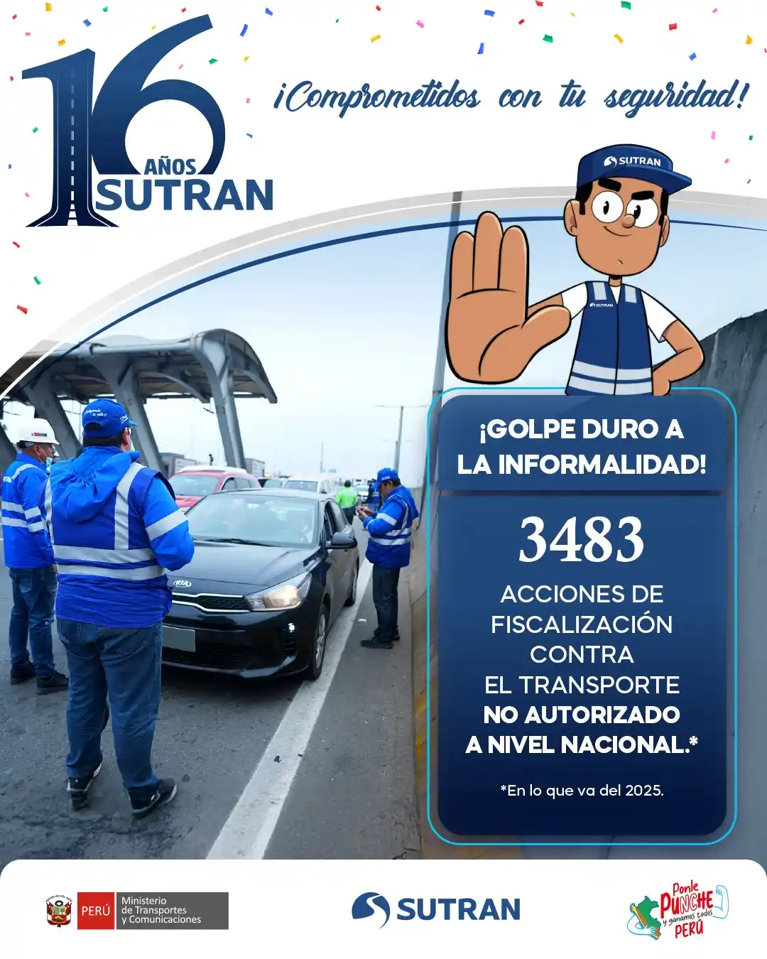 Image from Sutran Perú: Tu seguridad es nuestra prioridad, en estos 16 años seguimos firmes en...
