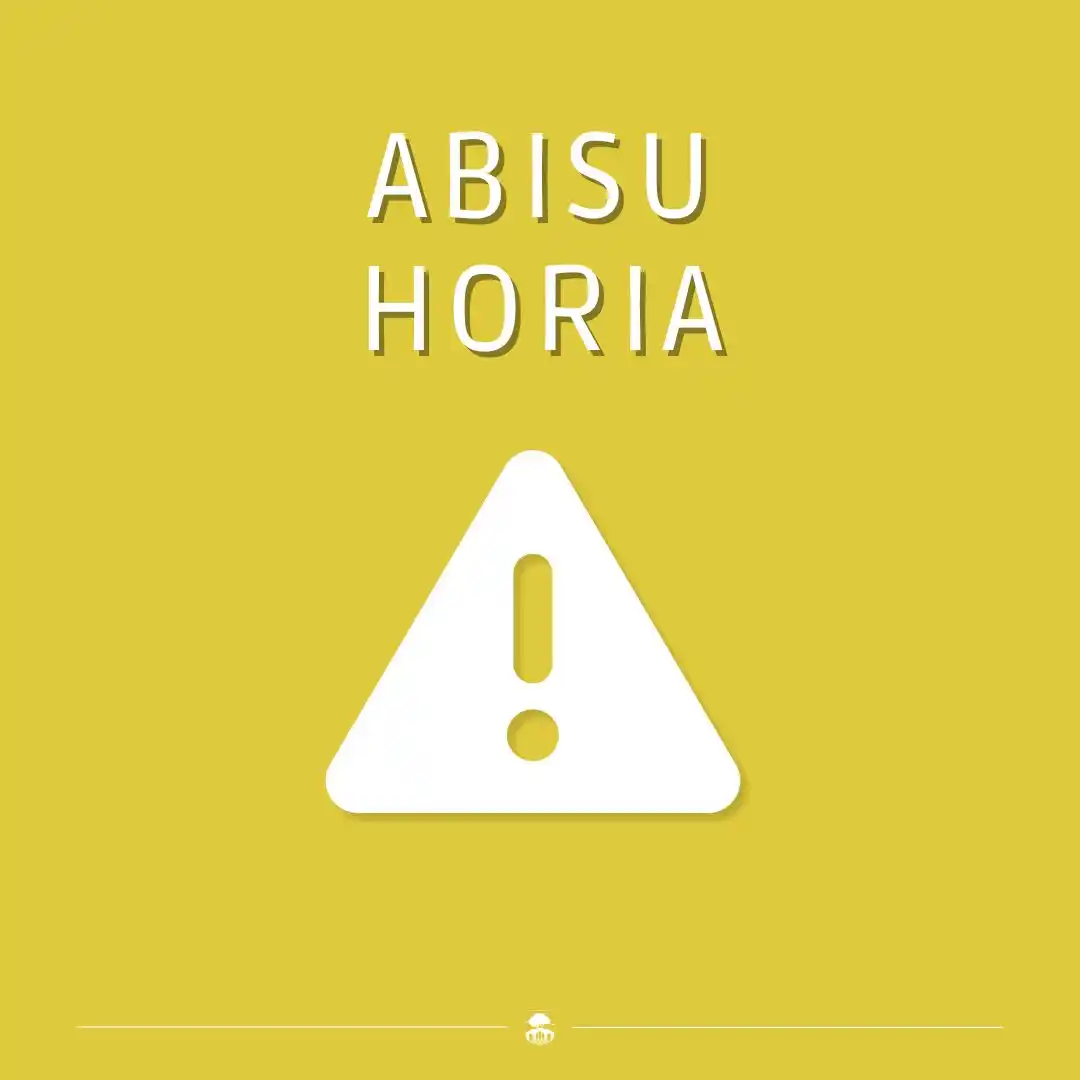 Image from Zizurkilgo Udala: 🟡 *ABISU HORIA* 🟡 🌧️ 🌡️ *ARRISKUA: EURIA ETA BEROA*🌡️🌧️  *Astear...