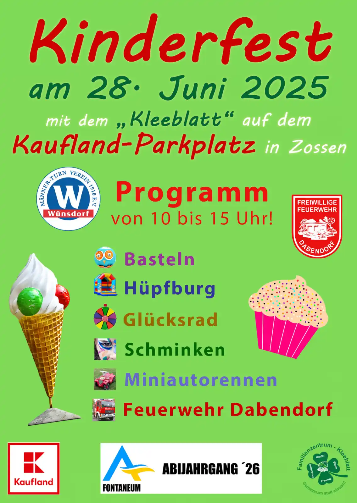 Image from Stadt Zossen: Am 28. Juni 2025 wird es bunt und fröhlich auf dem Kaufland-Parkplatz ...