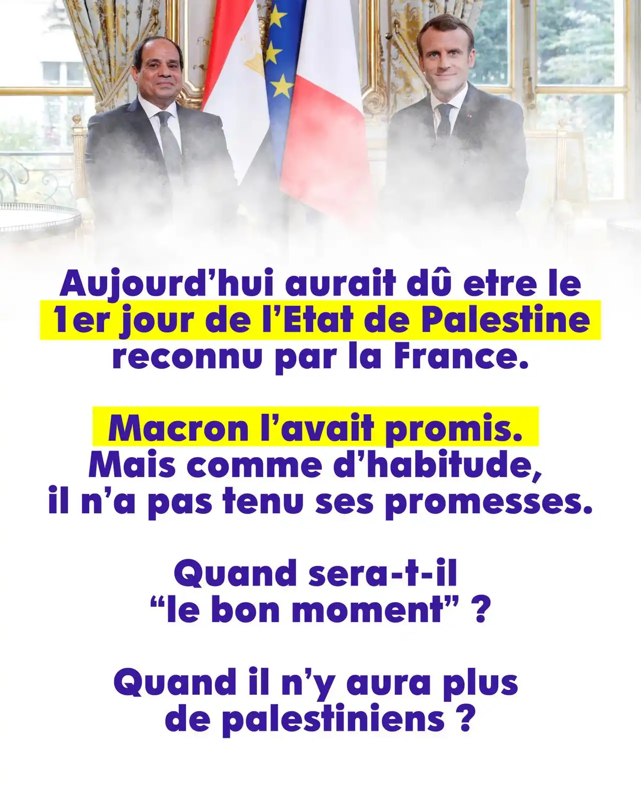 Image from Manon Aubry - Infos et Actus : Aujourd’hui aurait dû etre le 1er jour de l’Etat de Palestine reconnu ...
