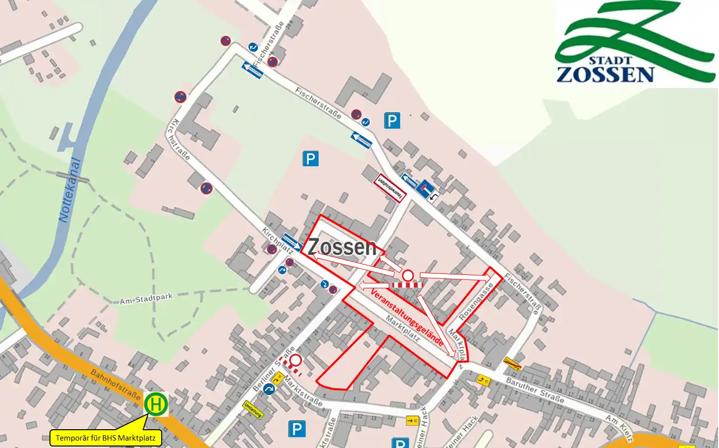 Image from Stadt Zossen: 🚧 Aus aktuellem Anlass: Umleitungen und Sperrungen im Bereich des Mar...