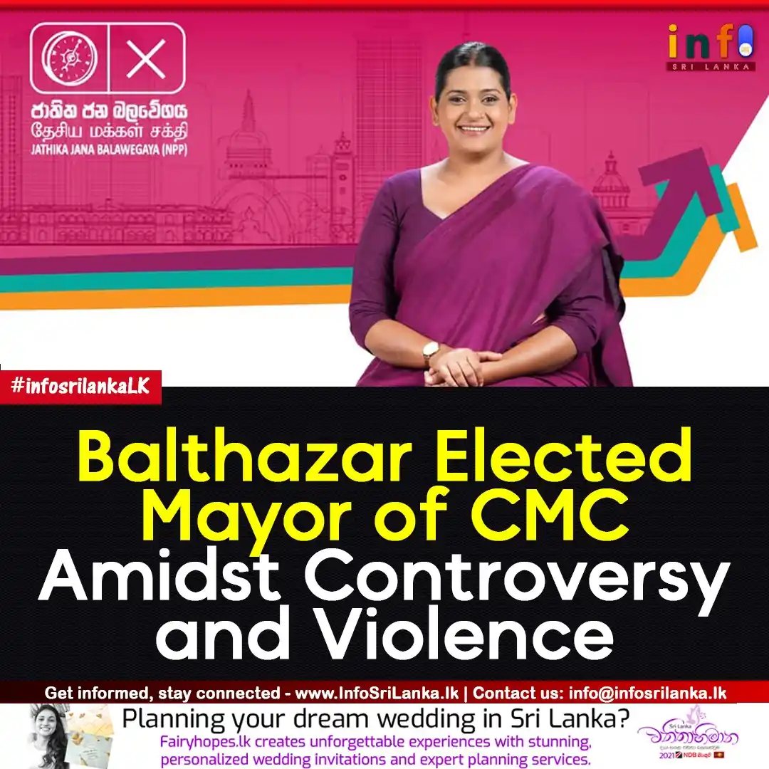 Image from Info Sri Lanka: *Balthazar Elected Mayor of Colombo Amidst Controversy and Violence‼️*...