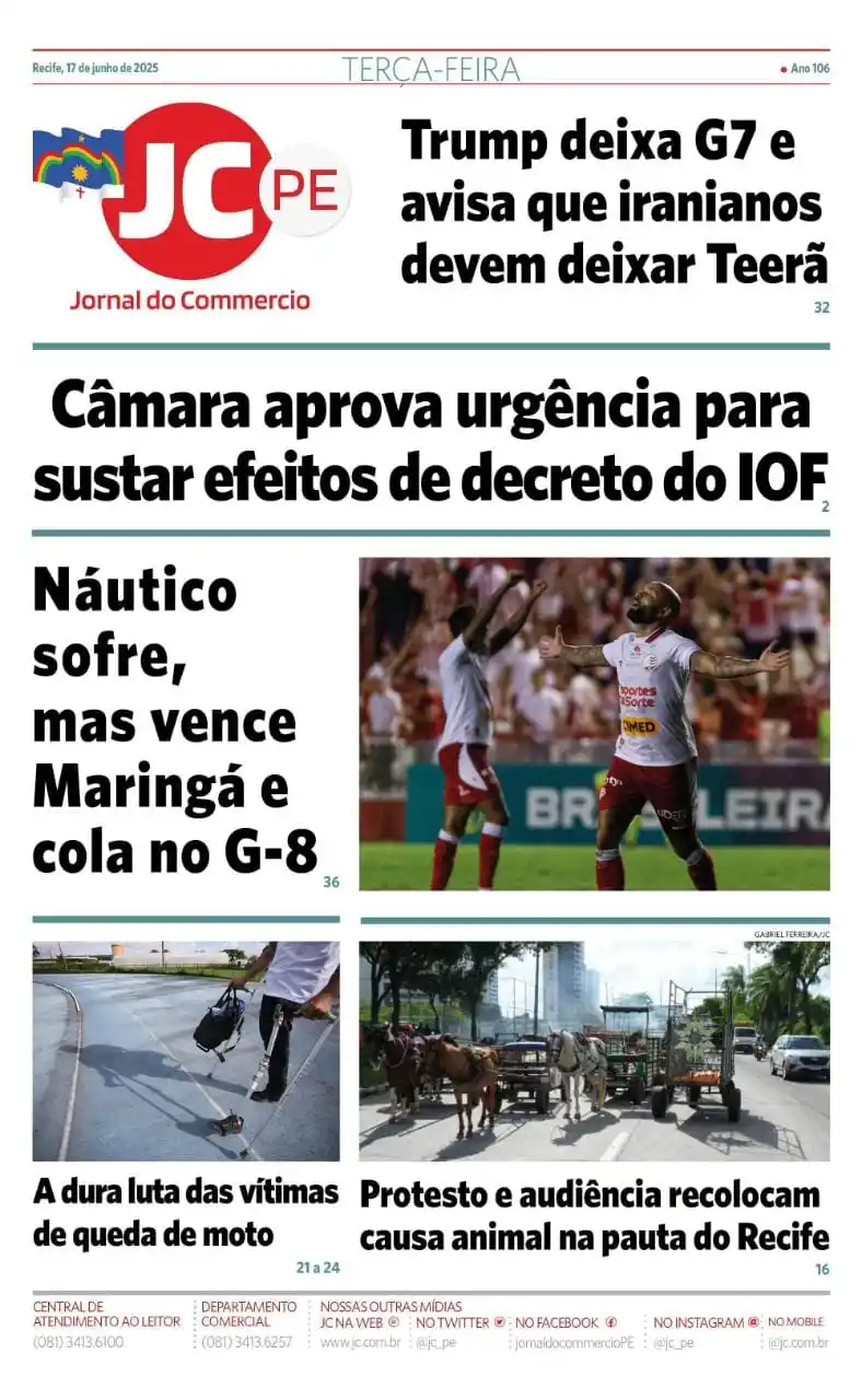 Image from Jornal do Commercio: Bom dia! ☕ O JC já está na sua porta 🗞️  Na edição desta terça-feira ...