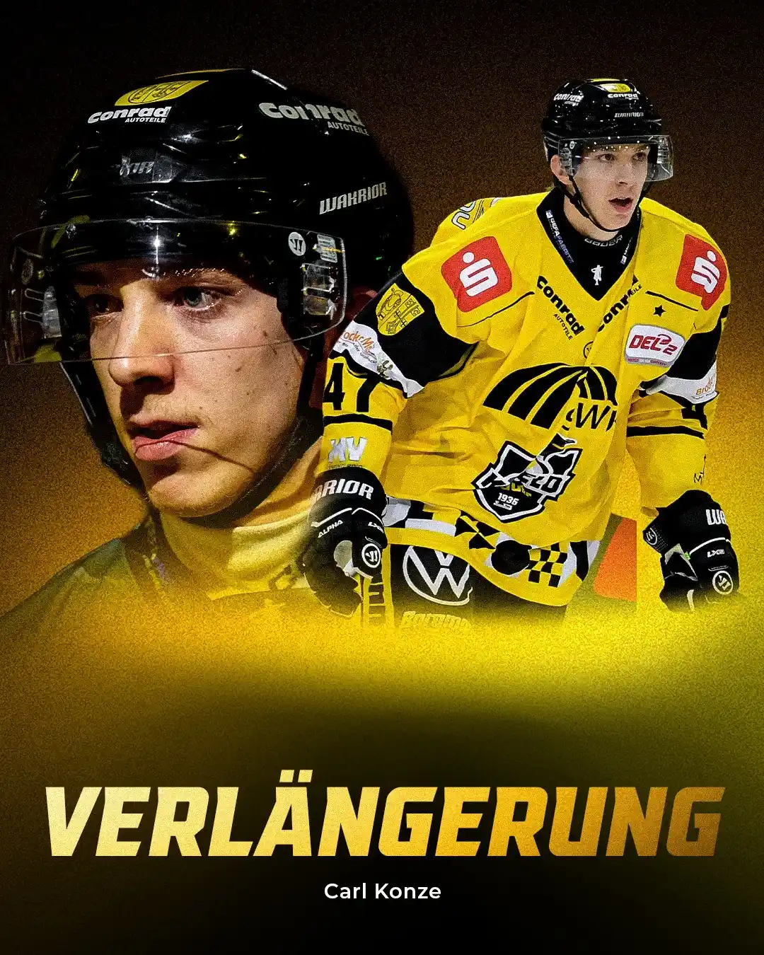 Image from Krefeld Pinguine: Carl Konze bleibt ein Pinguin! 🖤🐧💛 Der 21-jährige Verteidiger gehör...