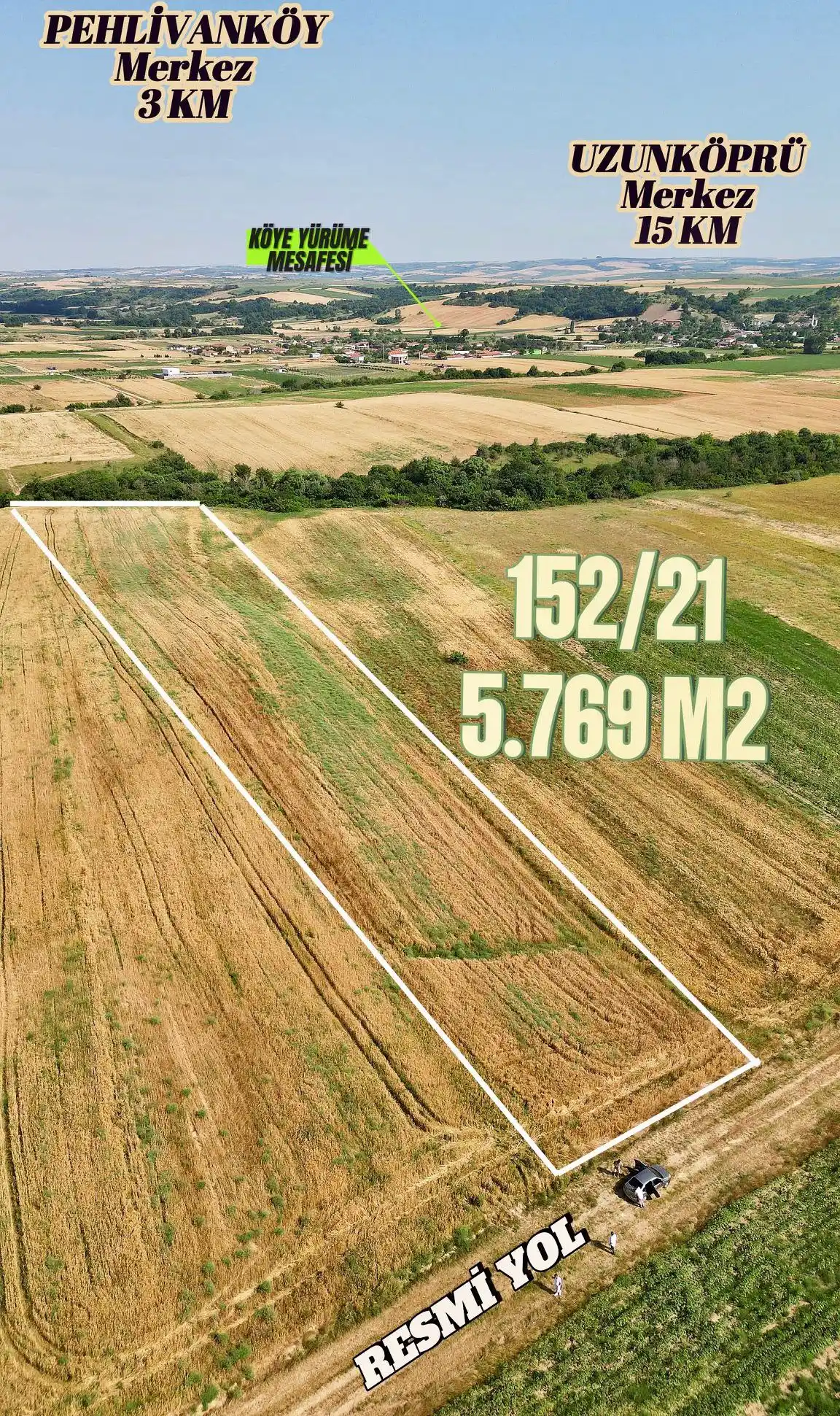 Image from Deniz Emlak Arsa Ofisi Trakya 0️⃣5️⃣3️⃣2️⃣  3️⃣0️⃣0️⃣  1️⃣2️⃣  0️⃣5️⃣: 🔺EDİRNE UZUNKÖPRÜ MUHACIRKADI  🔺152/21 - 5.769 m2 🔺MÜSTAKİL TEK TAP...