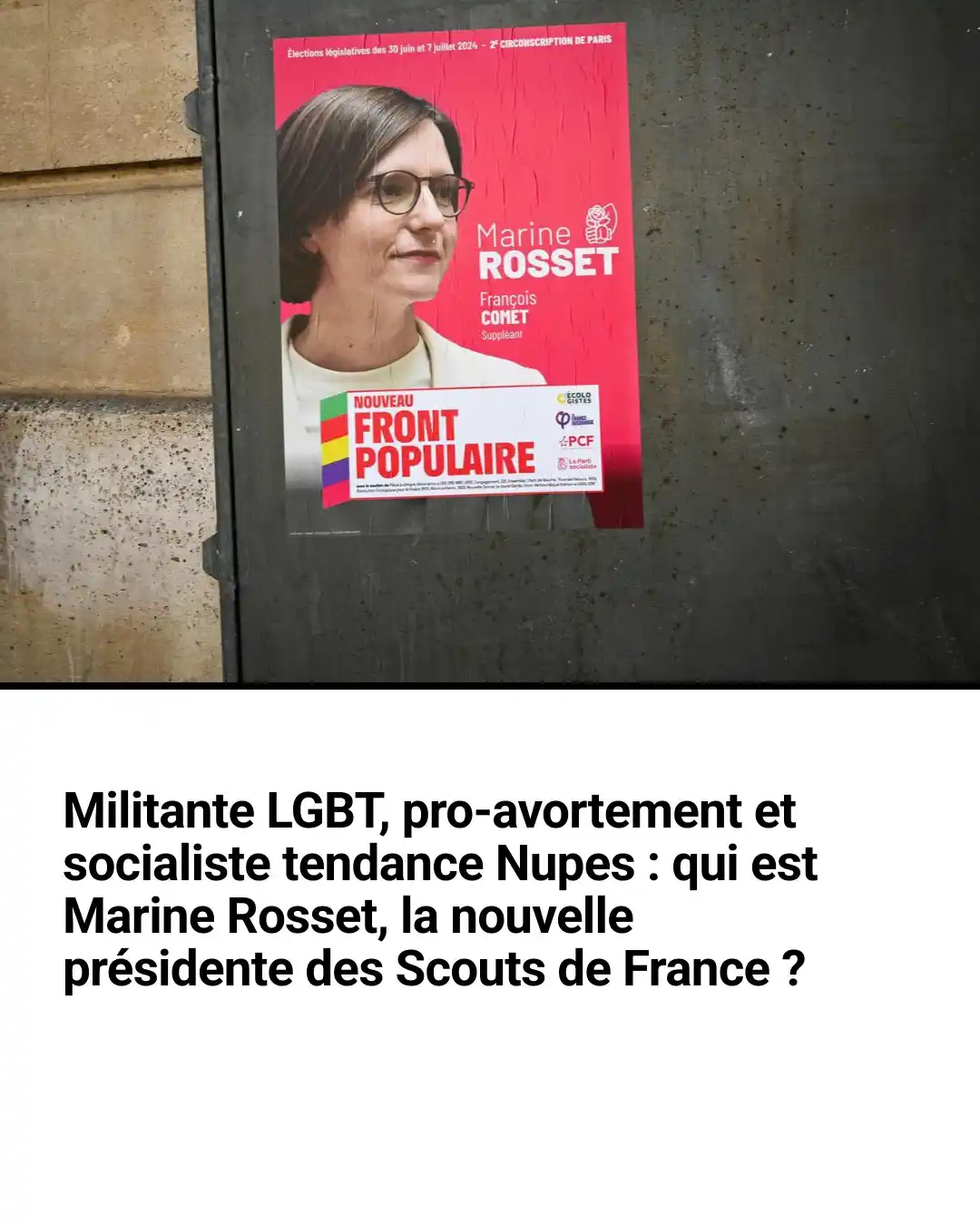 Image from Marianne: Élue présidente des Scouts et Guides de France le 14 juin, Marine Ross...