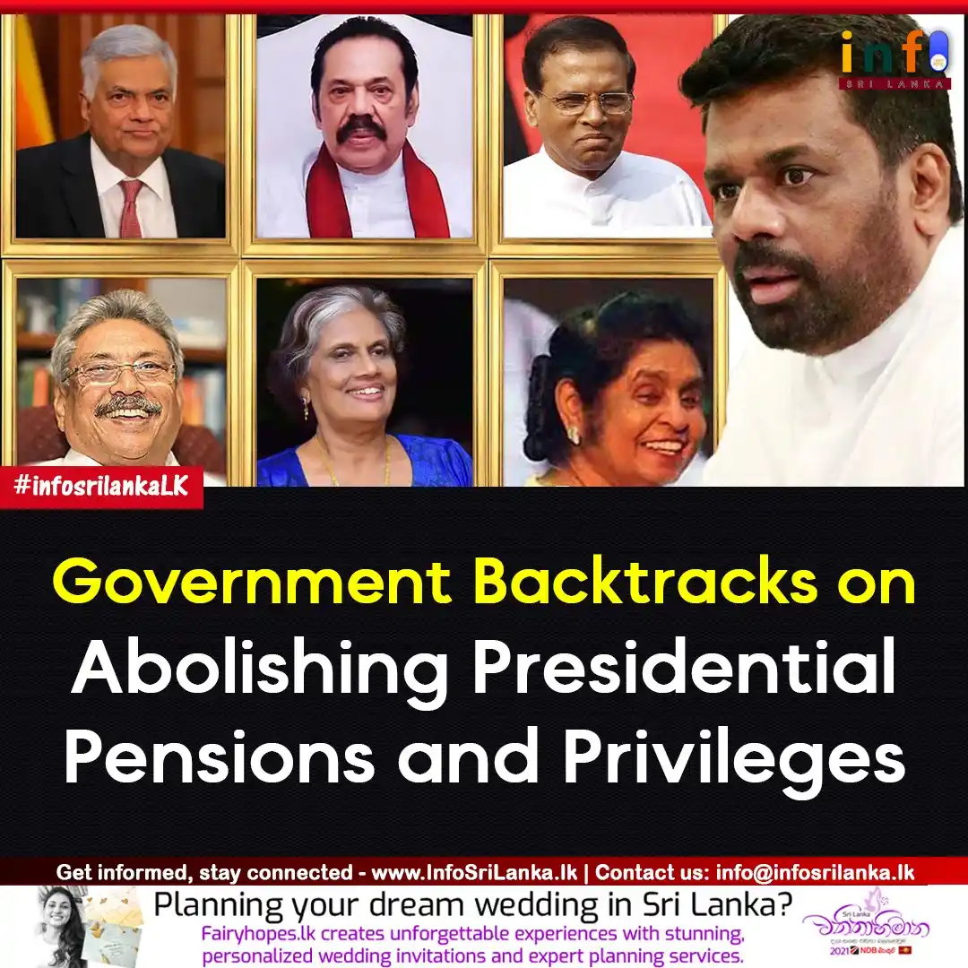 Image from Info Sri Lanka: *Government Backtracks on Abolishing Presidential Pensions and Privile...