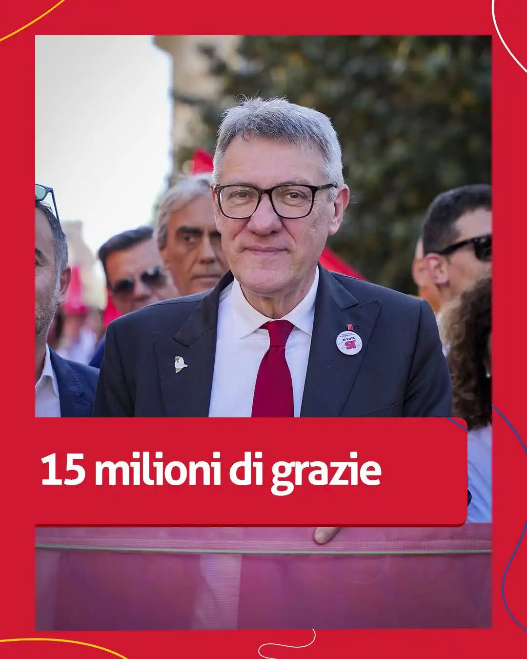 Image from FP CGIL Lombardia: “Grazie a tutte le italiane e a tutti gli italiani che credono nella d...