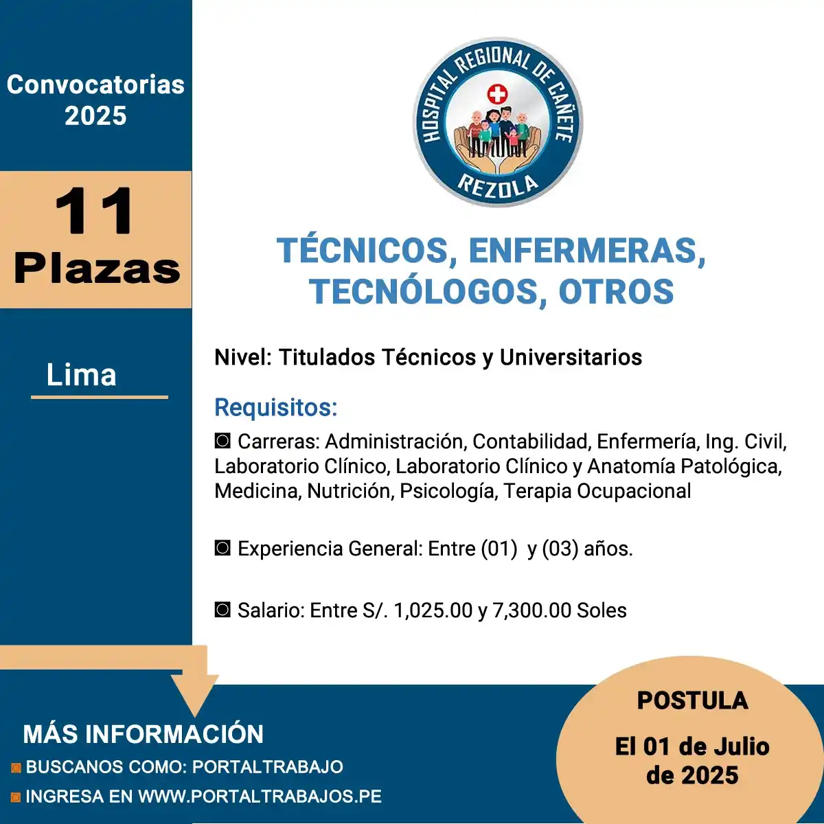 Image from Portaltrabajo: 🏢 Hospital Rezola - Convocatoria 2025: (11) Técnicos, Enfermeras, Tec...