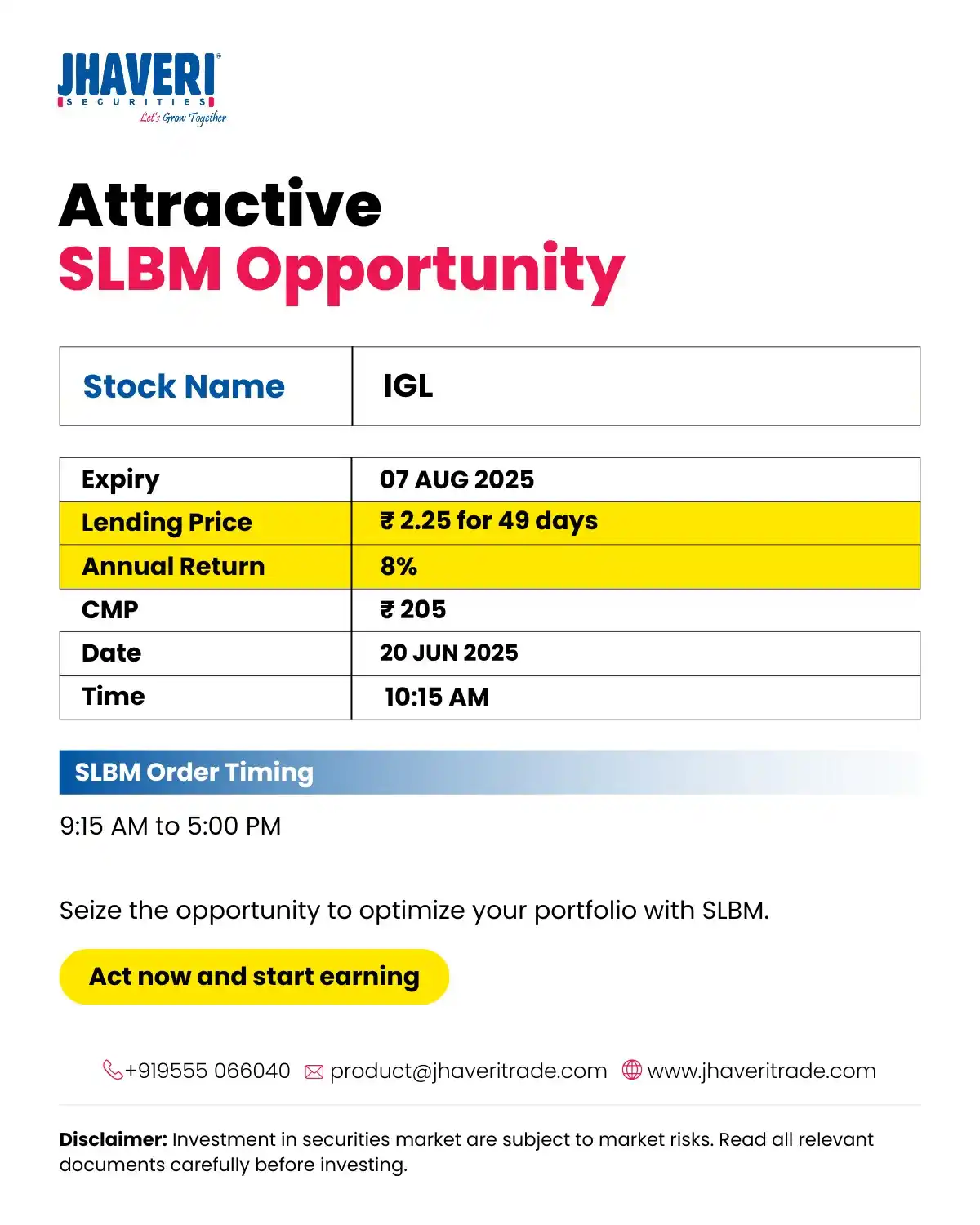 Image from Jhaveri Securities Ltd: *IGL SLBM UPDATE*...