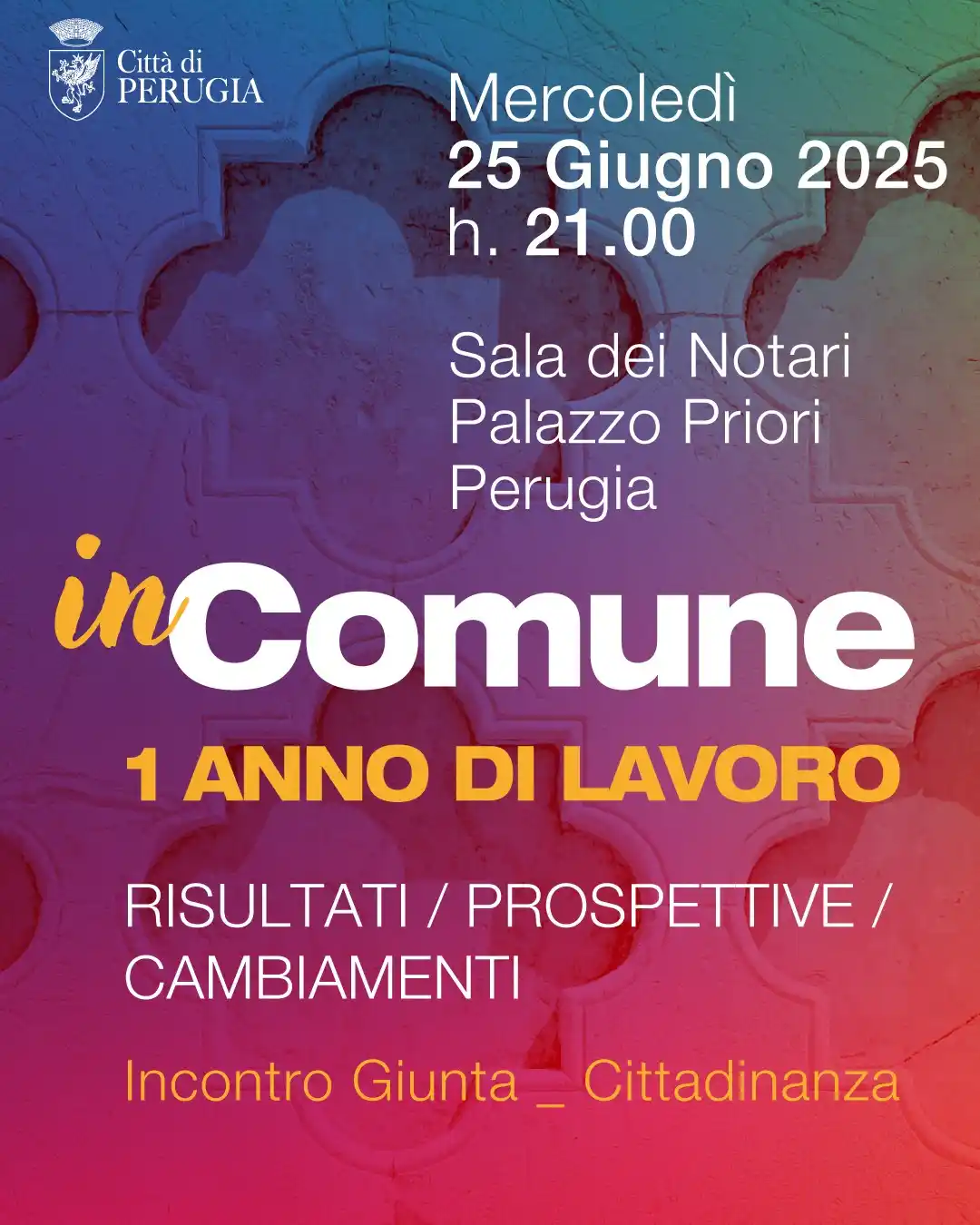 Image from Comune di Perugia: ๐๐ง ๐๐จ๐ฆ๐ฎ๐ง๐, ๐ฎ๐ง ๐๐ง๐ง๐จ ๐ข๐ง๐ฌ๐ข๐๐ฆ๐. ๐๐ข๐ฌ๐ฎ๐ฅ๐ญ๐๐ญ๐ข. ๏ฟฝ...