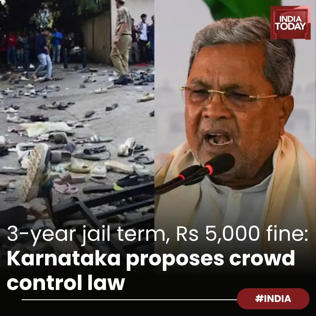 Image from India Today: *In Short*  ➡️ Draft Bill follows Bengaluru stampede that killed 11, i...