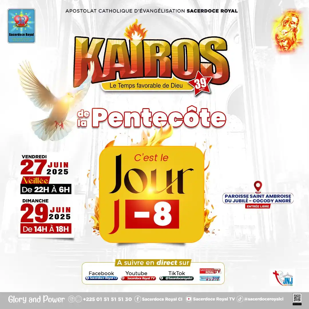 Image from Sacerdoce Royal: 🔥 J-8 avant le grand rendez-vous avec le Saint-Esprit à Abidjan ! 🔥 ...