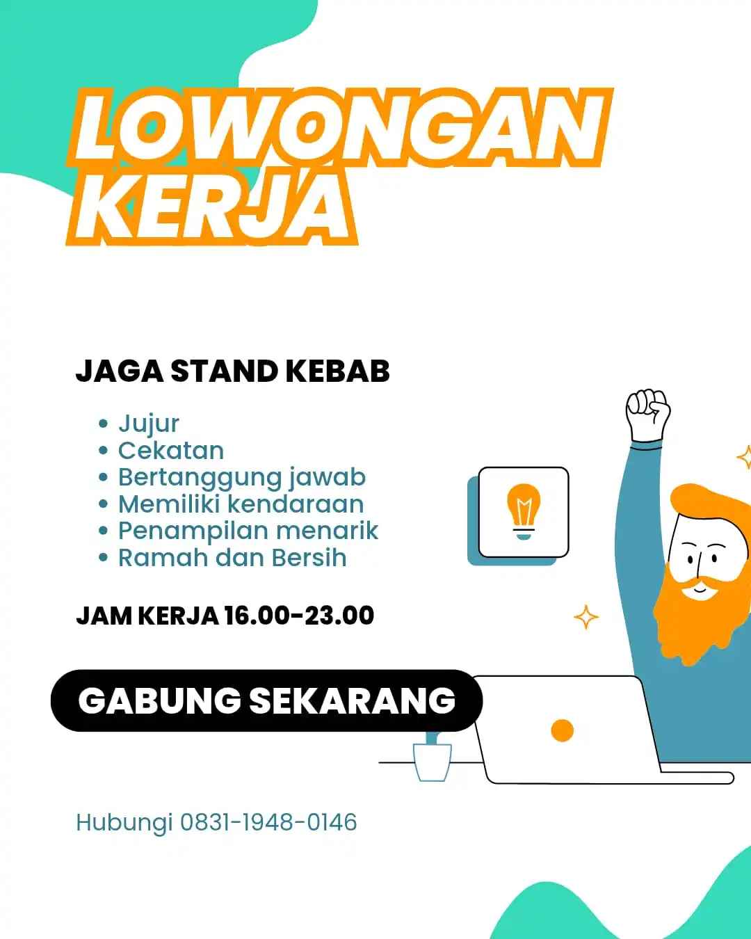 Image from Loker Surabaya Dan Sekitarnya: jaga stand kebab surabaya utara...