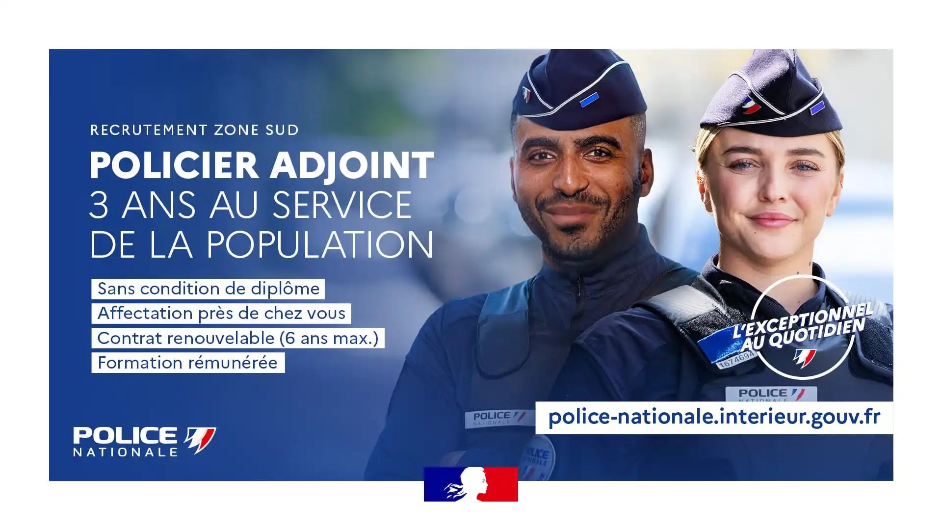 Image from Ville de Colombiers: La police nationale recrute des policiers adjoints 👮‍♀️👮‍♂️  * POLIC...