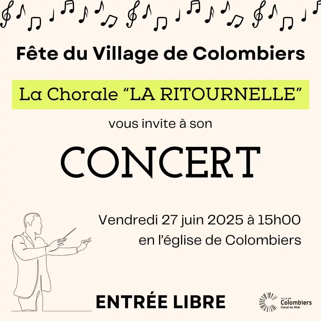 Image from Ville de Colombiers: La Ritournelle 🎼🎶 Fête du village de Colombiers   La Chorale "La Rit...