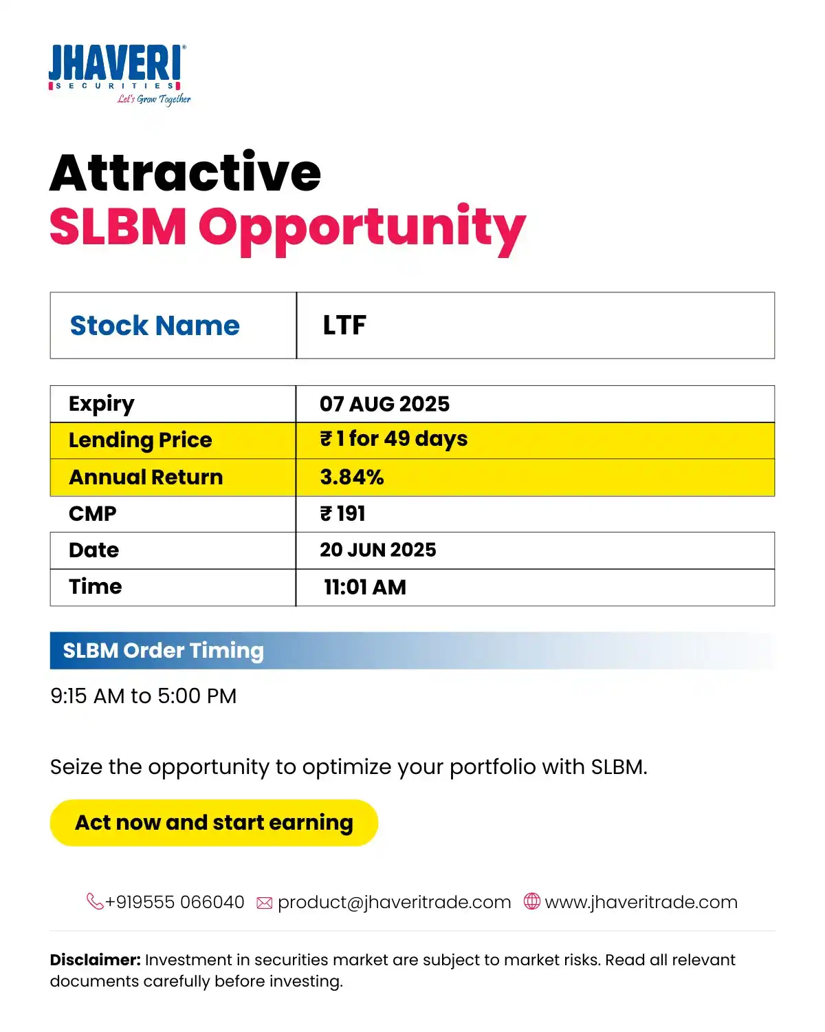 Image from Jhaveri Securities Ltd: *LTF SLBM UPDATE*...