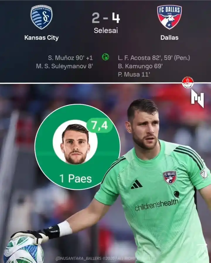 Image from πππ | ππππππ πππ ββ: Maarten Paes mencatat tiga penyelamatan saat timnya, FC Dallas, mengha...