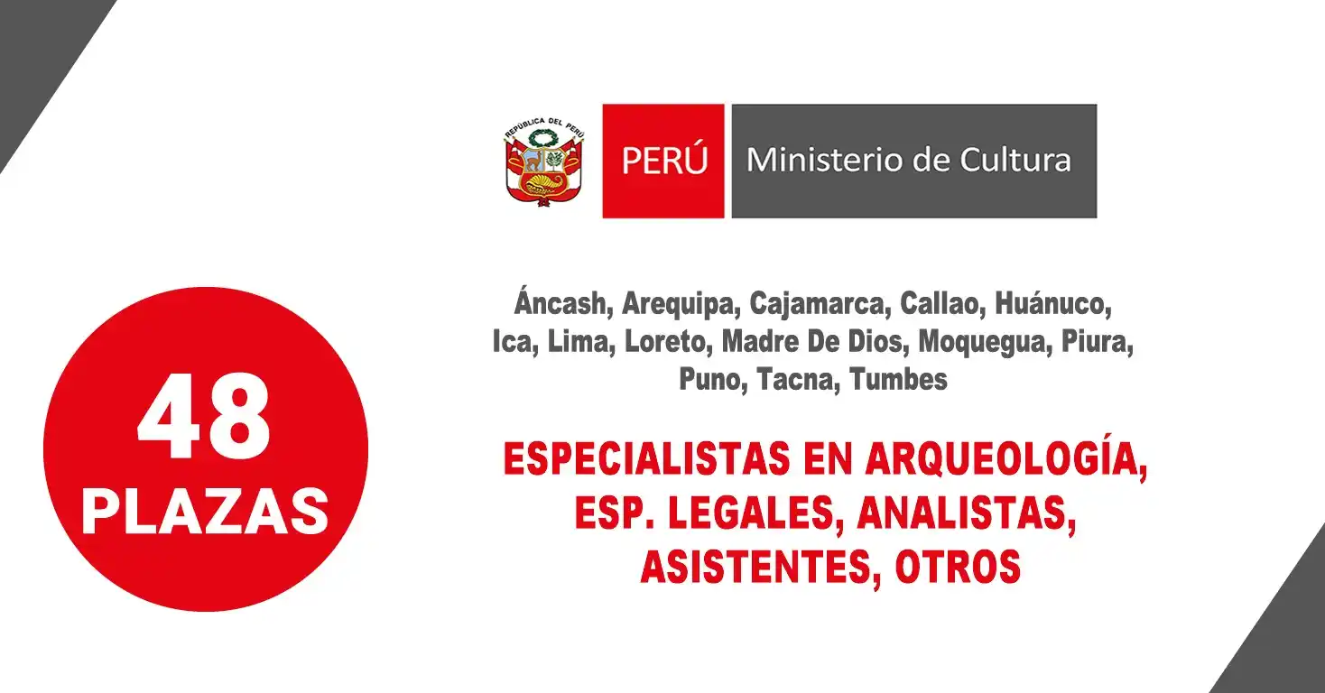 Image from Portaltrabajo: 🏢 Ministerio de Cultura: Requiere (48) Especialistas en Arqueología, ...