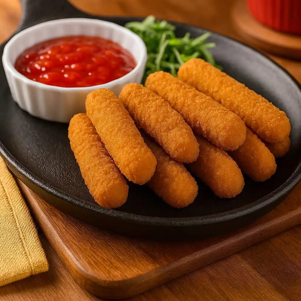 Image from تعلم الكيك والحلويات 🎂: 🧀 مكونات أصابع الموتزاريلا: 250 جرام جبنة موتزاريلا (متقطعة صوابع طوي...