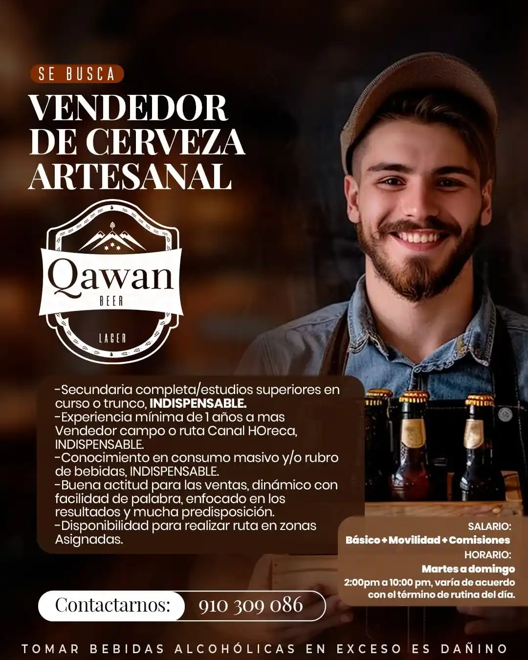 Image from Portaltrabajo: 🏢 NATURAL FLAVORS PERU: Requiere VENDEDOR DE CERVEZA ARTESANAL 📌 UBI...