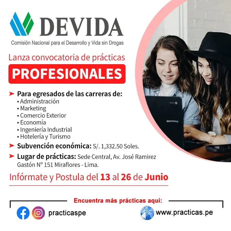 Image from Convocatorias Economía: 🎯 Prácticas en DEVIDA - Lima Más información 👉 https://www.practic...