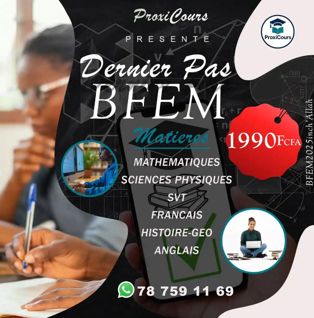 Image from ✨🇸🇳TOUT CE QUI SE PASSE AU SÉNÉGAL: 📢 *PRÉPARATION BFEM 2025 incha'ALLAH*   Pack complet *Maths, Physique...