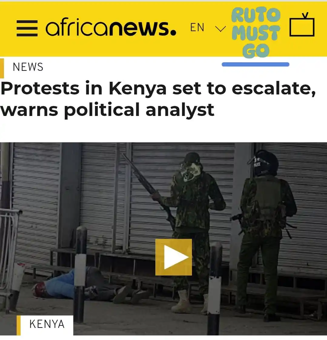 Image from KENYA ON WATCH 🇰🇪: Protests in Kenya are likely to intensify in the coming days, as publi...