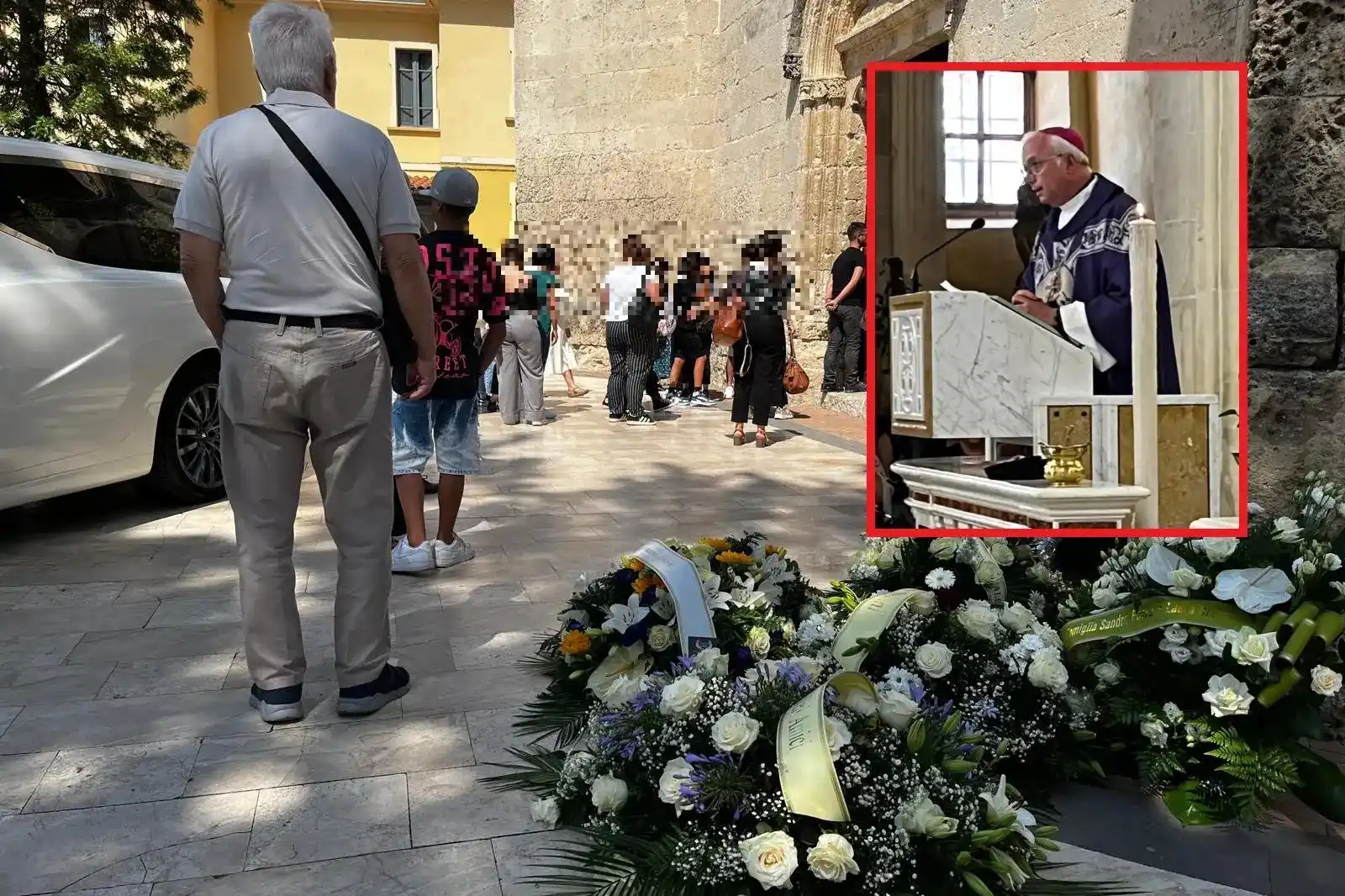 Image from L'Unione Sarda: *Sestu in lacrime per Mariano Olla: i funerali nella chiesa di San Gio...