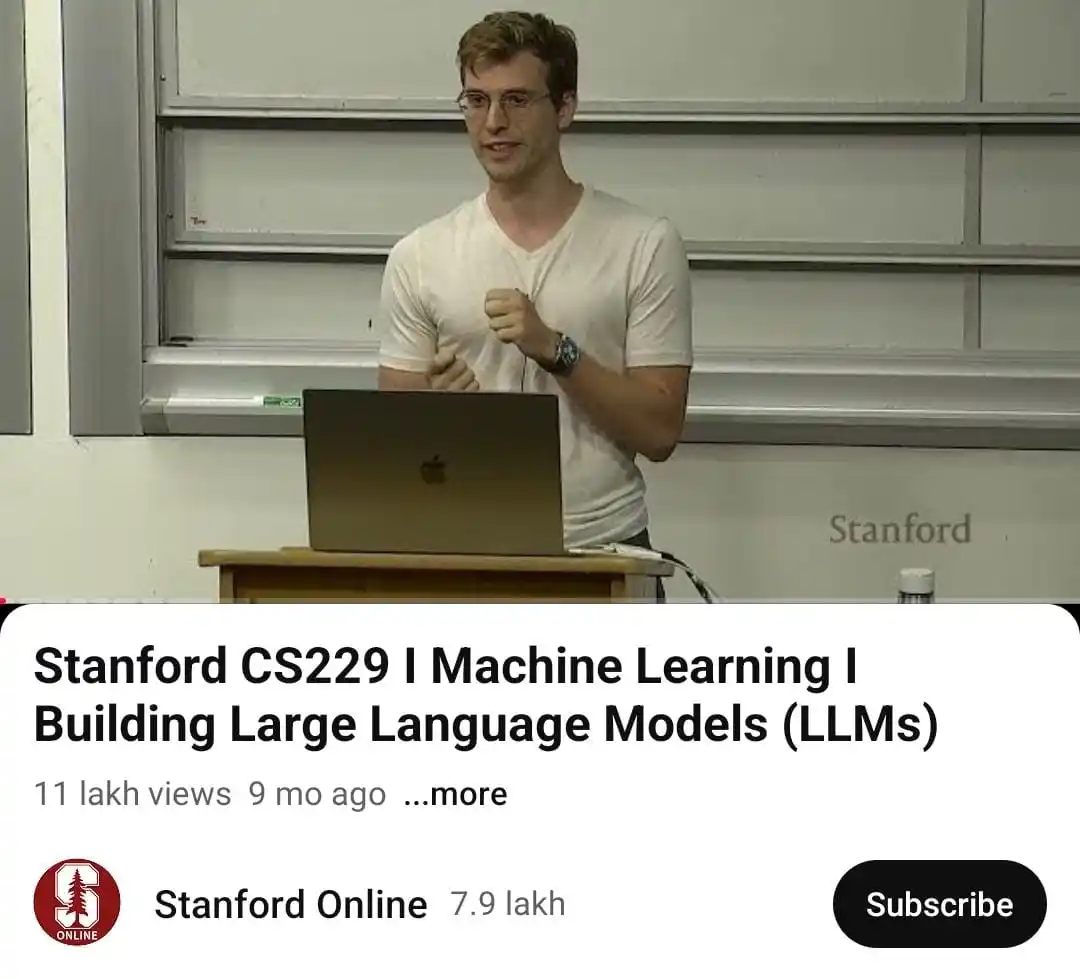 Image from Artificial Intelligence: *Stanford packed 1.5 hours with everything you need to know about LLMs...