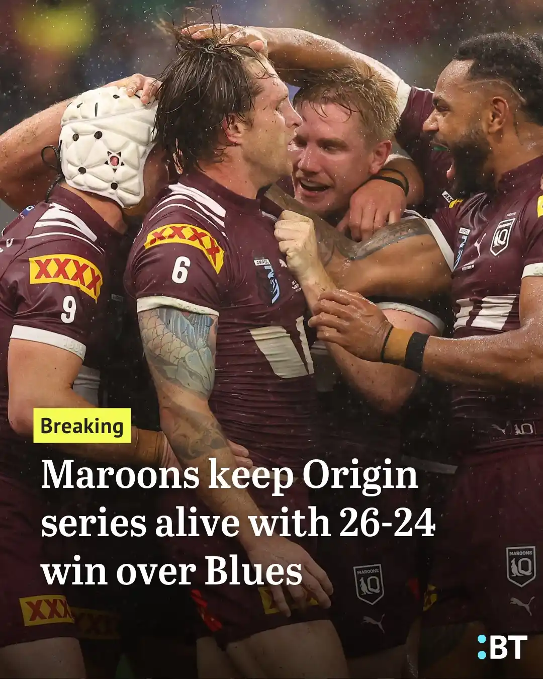Image from Brisbane Times: They've done it! Queensland has kept the State of Origin series alive ...
