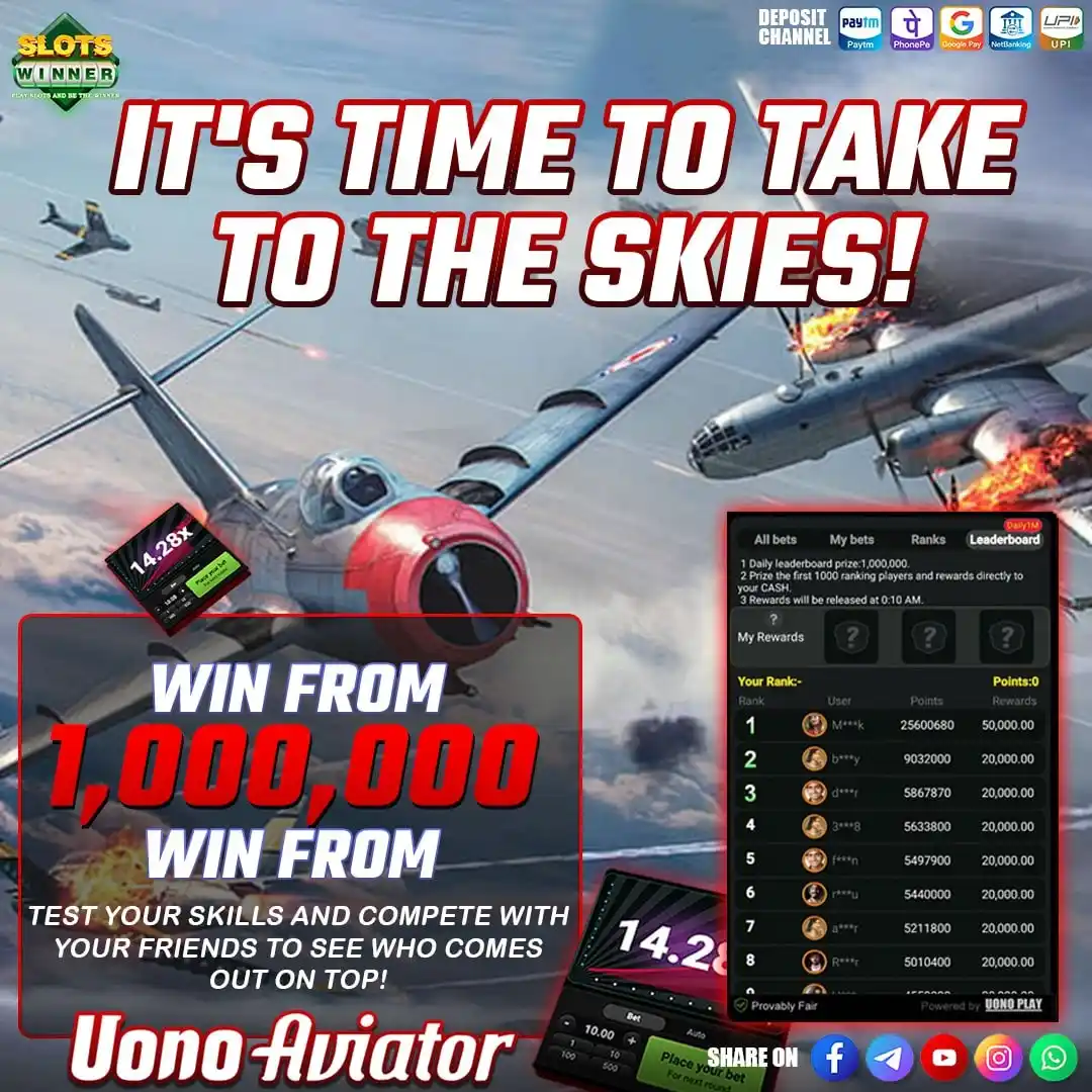 Image from SLOTSWINNER.COM: UONO AVIATOR – Only on SLOTSWINNER! 🚀  Ready to take off? With UONO A...
