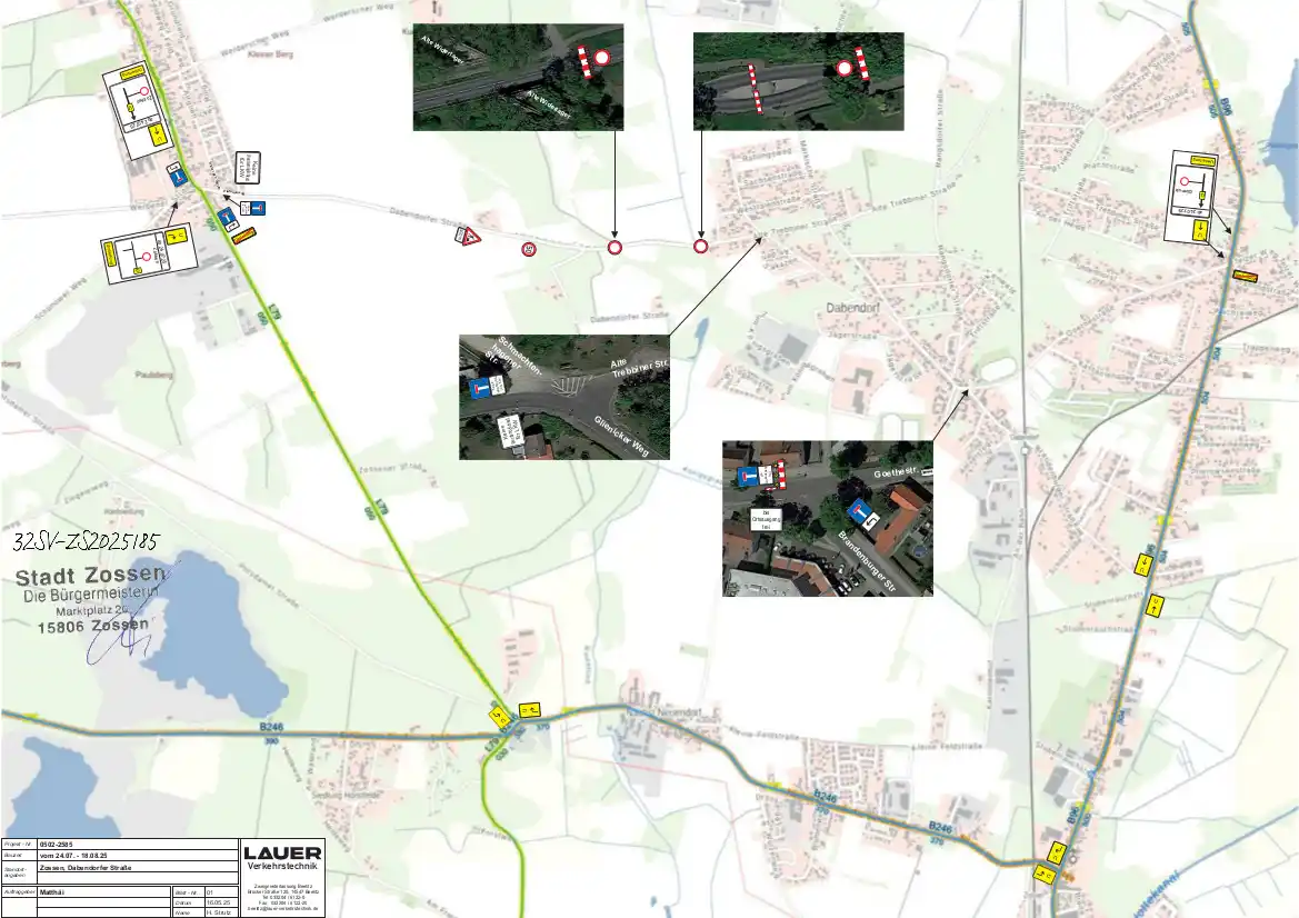 Image from Stadt Zossen: 🚧 Vollsperrung der Dabendorfer Straße vom 24.07. – 18.08.2025 🚧 Wie ...