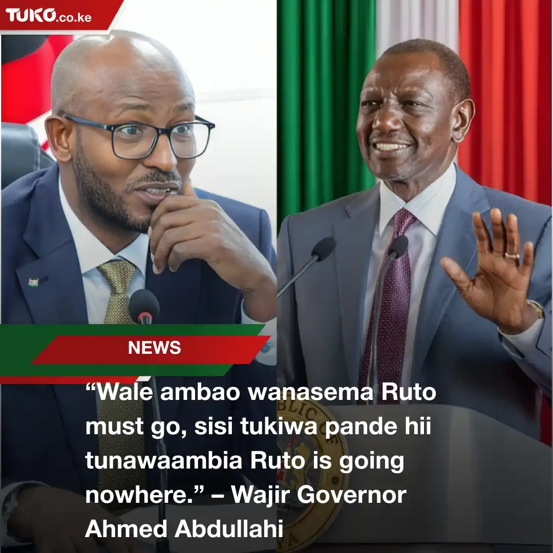 Image from TUKO.co.ke: 🤔 Wajir Governor Ahmed Abdullahi has suggested that those chanting ‘R...