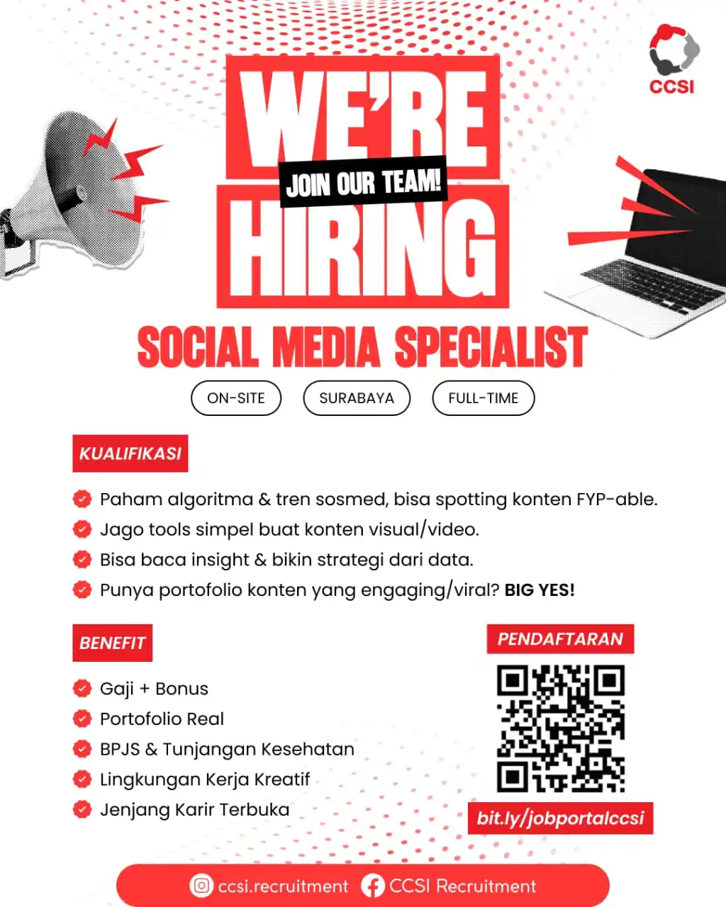Image from Loker Surabaya Dan Sekitarnya: 🔥 WE’RE HIRING: SOCIAL MEDIA SPECIALIST 📍 On-site – Surabaya | Full-...