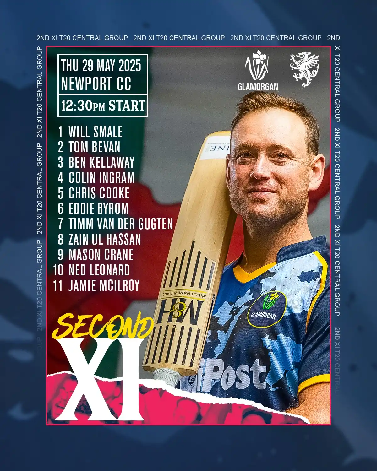 Image from Glamorgan Cricket: A strong Playing XI to take on Somerset at Newport CC for the 2nd XI T...