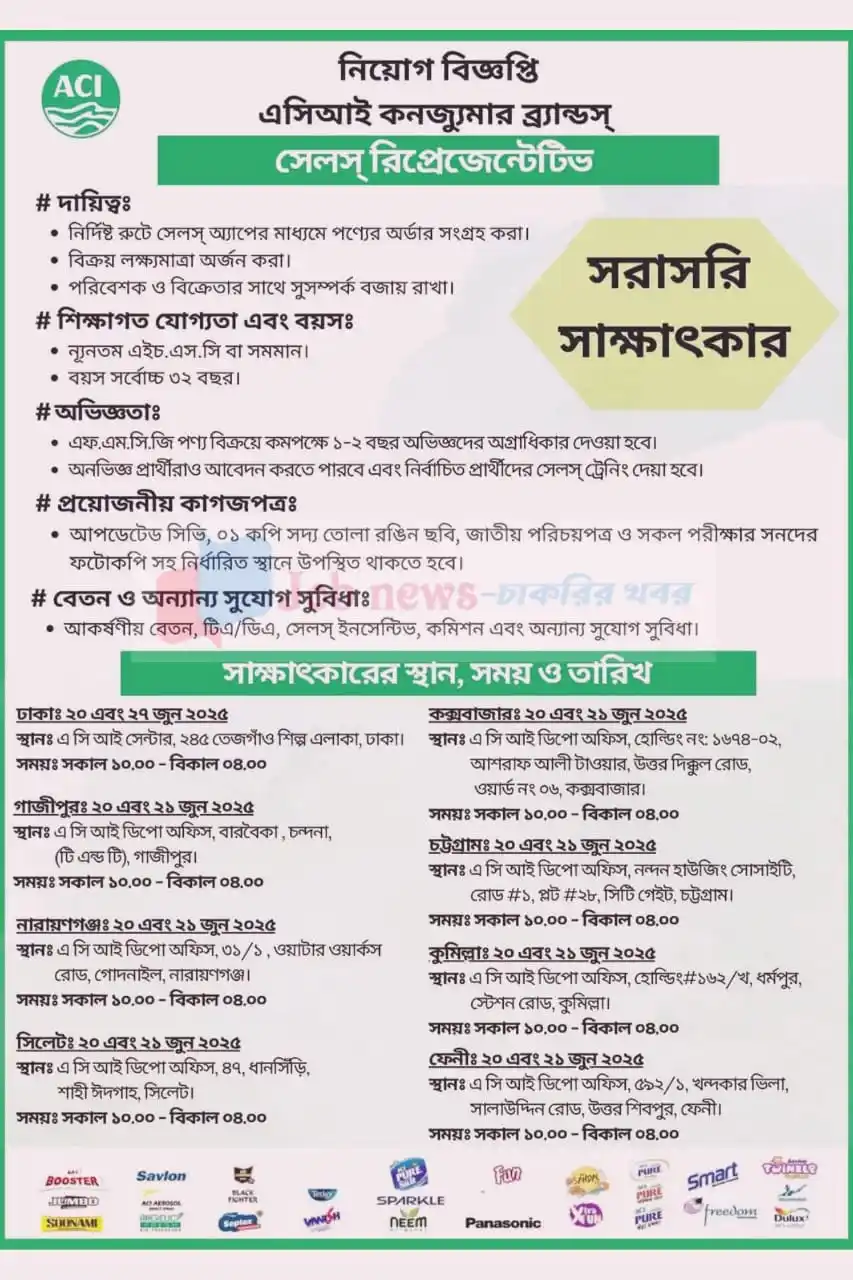 Image from All Job Bd: আবারো নিয়োগ বিজ্ঞপ্তি প্রকাশ করেছে এসিআই কনজ্যুমার ব্র্যান্ডস। <a c...