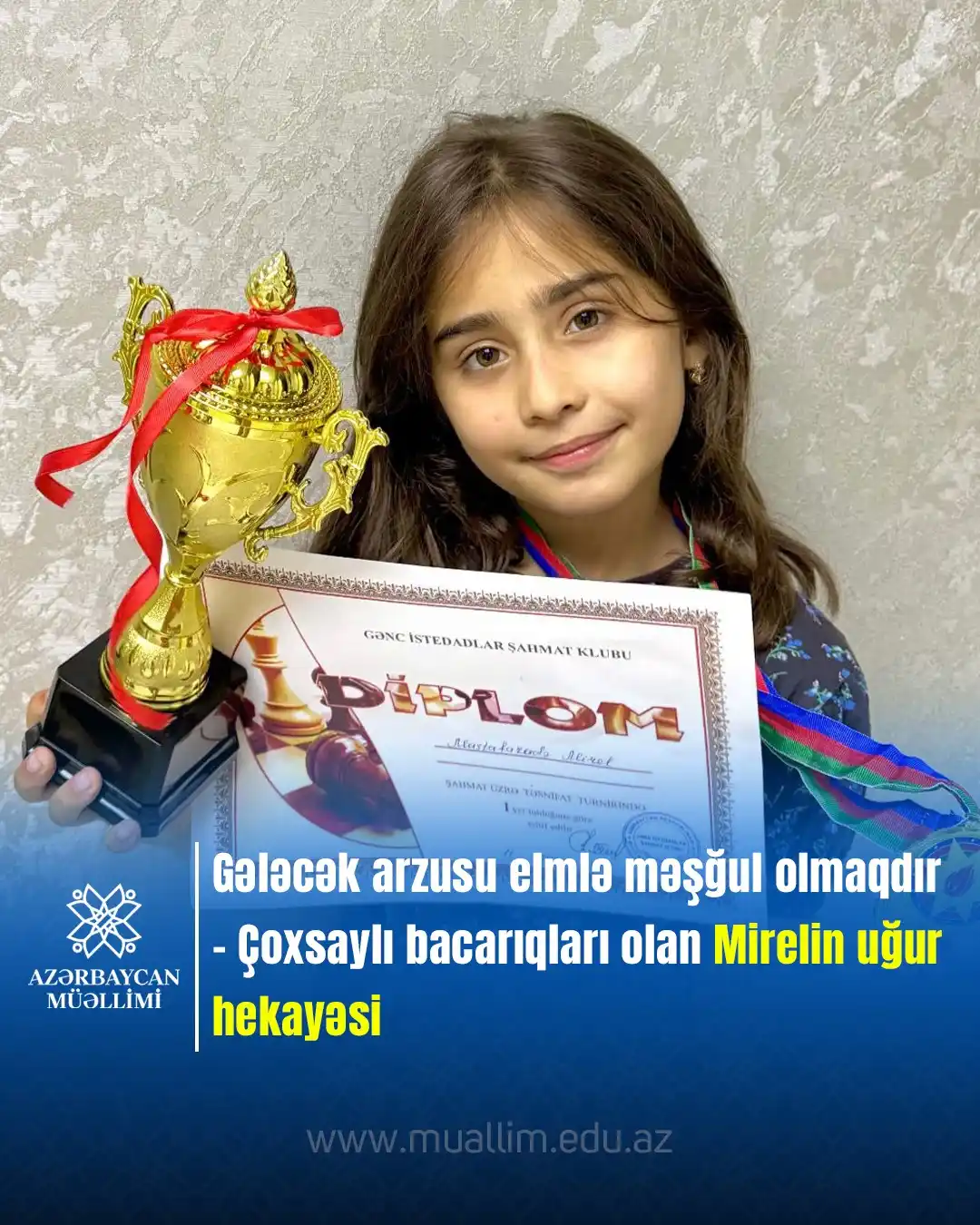 Image from Elm və təhsil media: Beynəlxalq olimpiadadan qızıl medalla qayıdan azərbaycanlı məktəbli Mi...