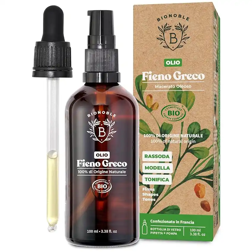 Image from 🔥MEGASCONTI AMAZON🔴 Risparmia con Offerte, Coupon e Sconti: 👀 Bionoble Olio di Fieno Greco Biologico 100ml - Macerato Oleoso di F...