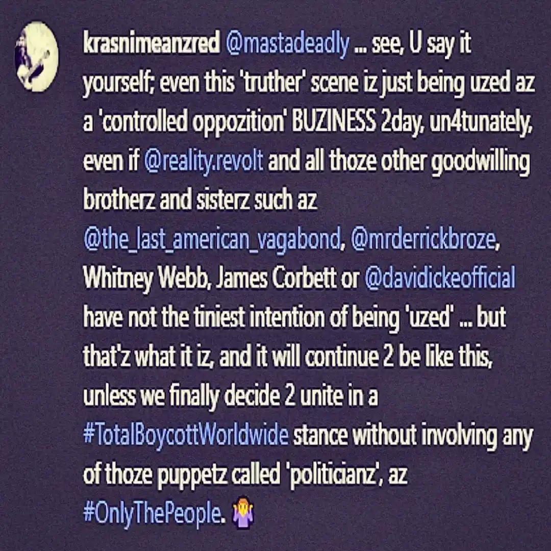 Image from kRasNi siRius a.k.a. 'Kırmızı' Nazmî Akyıldız: Çevirisi:  "... bak, kendin söylüyorsun; bu 'hakikatçi' sahnesi bile b...