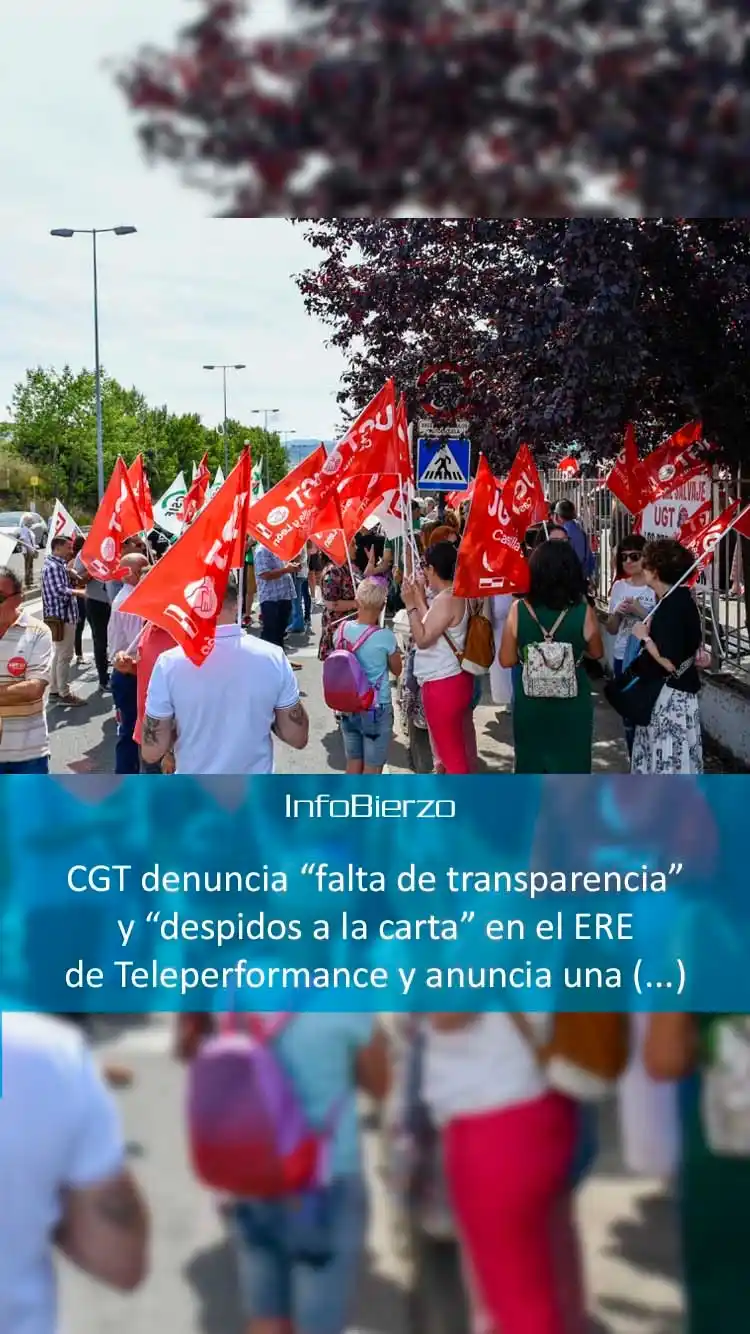 Image from InfoBierzo: CGT denuncia “falta de transparencia” y “despidos a la carta” en el ER...